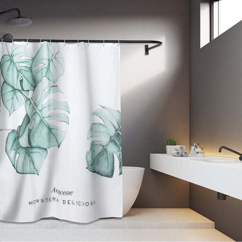 PrettyHome L Shapaed Bathroom Bathtub Corner Shower Curtain Rod Large Space 28"x68",Black Finished - Image 4